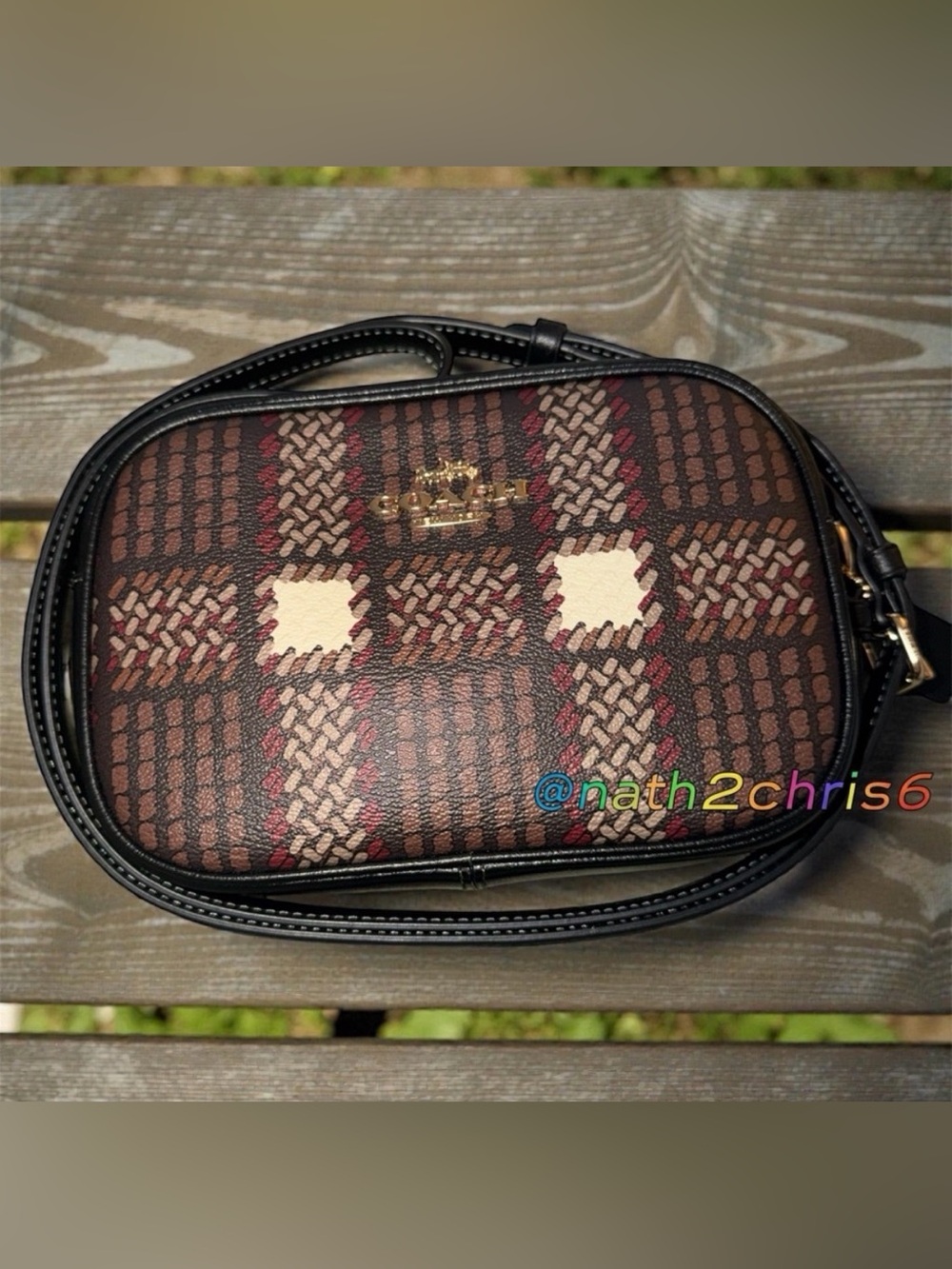 Coach MINI JAMIE CAMERA BAG WITH PLAID PRINT. NWOT